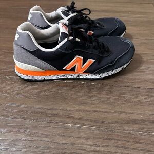 Sz 11 men's New Balance 515 Black Gey and Orange Athletic Shoes
